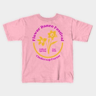 Stardew Fuschia and Orange Flower Dance Festival - Cute Unofficial SDV Merch Kids T-Shirt